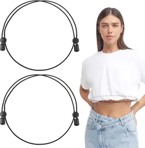 2Pcs Shirt Tuck Band Women, Adjustable Tool for Sweater and Shirts Belly Leaking Elastic Crop Bands to Change The Style of Your Tops Shirt Stays Belt for Women