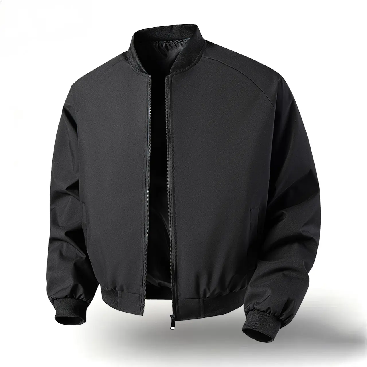 Men's Retro Long-Sleeve Plain Baseball Bomber Coat - Lightweight Windproof Menswear Streetwear, Casual Daily Apparel, Coats, Classic