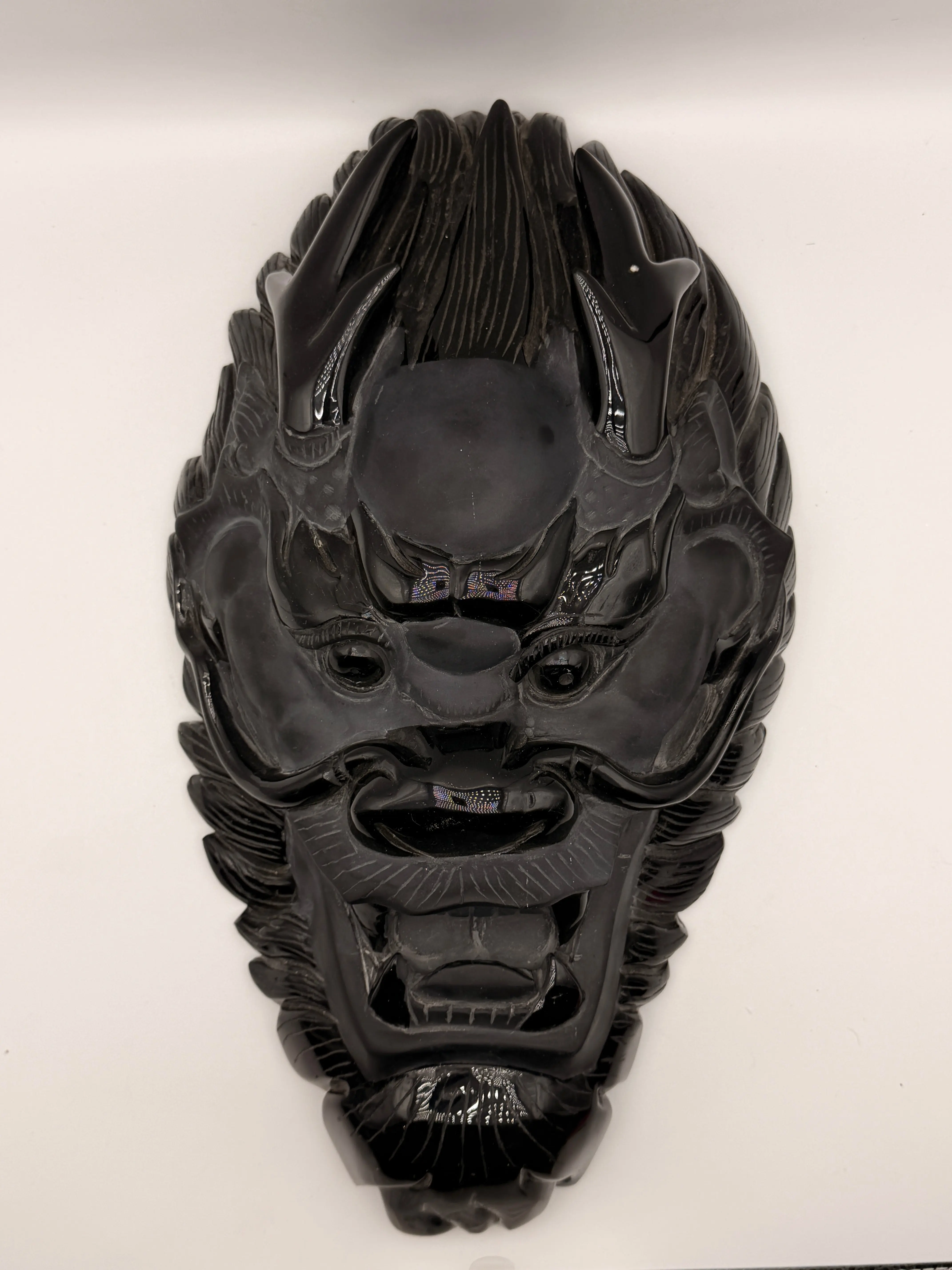 Obsidian Dragon Carved Stone Statue, Dragon Shaped Energy Statue for Jewelry Accessories & Derivatives, Natural Crystal Decoration, Carved Stone Statues, Dragon Shaped Statues