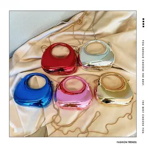 2026 Spring Summer Metallic Finish Small Purse, Convertible Chain Handbag with Lipstick Slot & Coin Pocket, Trendy Party Clutch for Daily & Evening Use,summervibes