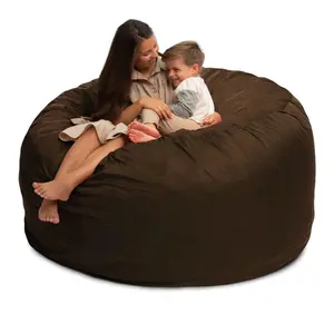 Ultimate Sack 6ft Bean Bag Chair, Oversized Indoor Comfy Lounger, Brown Suede