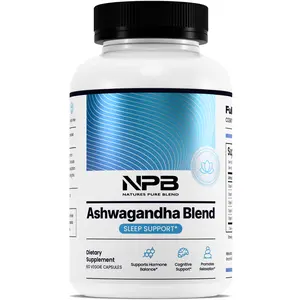 NPB Ashwagandha Blend - Mood Booster Sleep Performance 30 Vegan Capsules for Stress Reduction Mood Improvement & Brain Function Support