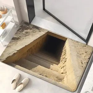 One Piece of Visual Effect Door Mats for Basement Stairs, Made of 700Gsm Non-Slip Material. This Microfiber Absorbent Rug Is Machine Washable And Suitable for Bedrooms, Living Rooms, Entrances, Camping, Picnics, And Outdoor Use