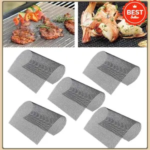 3PCS Bbq Barbecue PTFE Mesh Mat, Fiberglass Mesh, Non-stick Grill Liner, Barbecue Mesh Sheet Accessories Camping Grill Mat