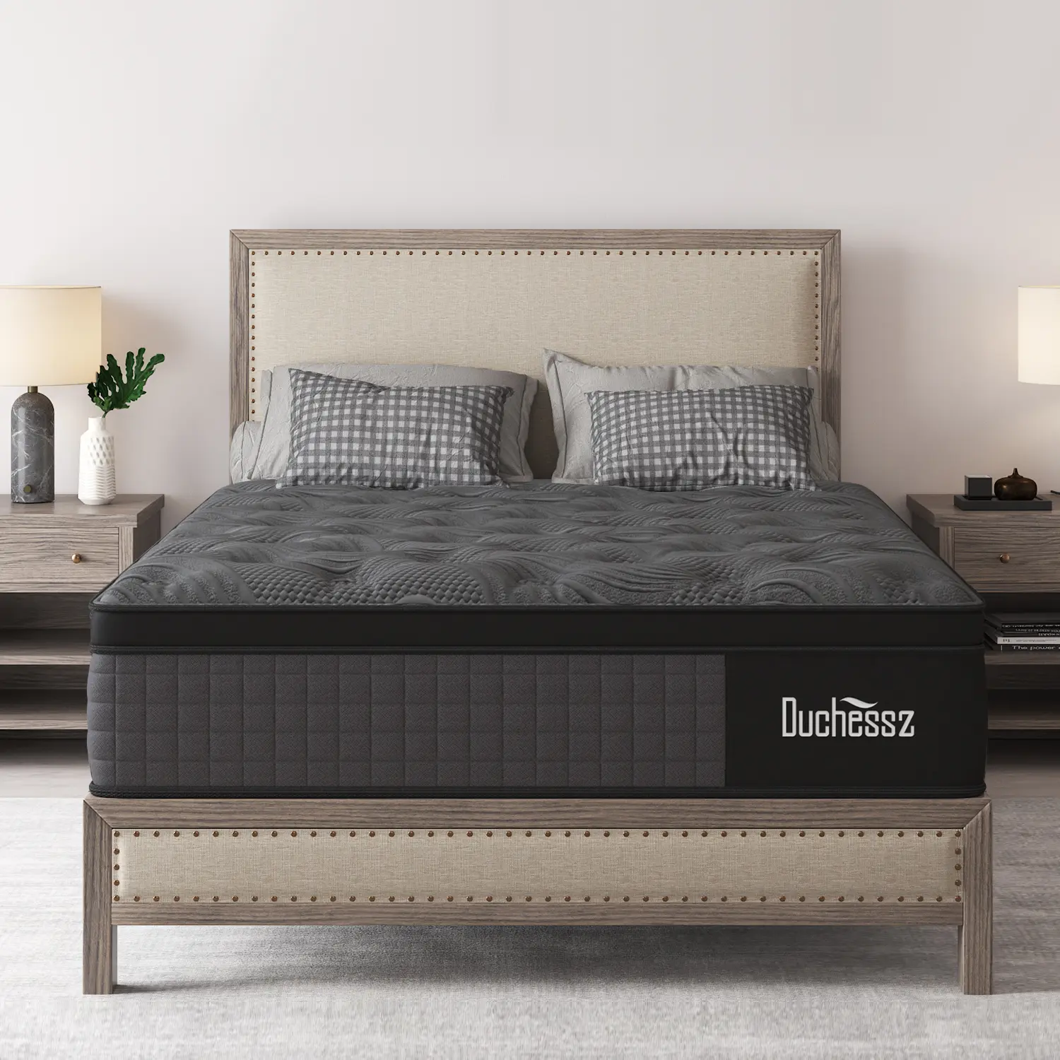 10"12"14" Twin Full Queen King Size Mattress in a Box Hybrid Spring  with Gel Memory Foam and Individually Pocket Innerspring Euro Top Mattresses Medium Firm for Motion Isolation, Edge Support, 100 Night Trial