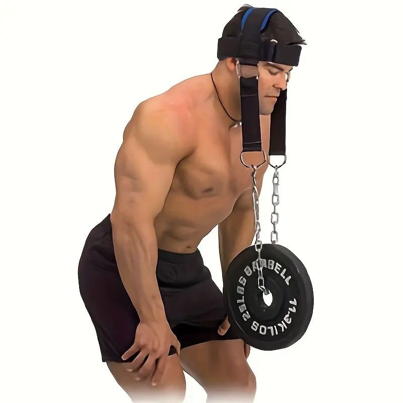 [Polyester Neck Strength Trainer] Polyester Adjustable Neck Strength Trainer - Weight Lifting & Shoulder Training Head Harness, Uncharged Fitness Gear