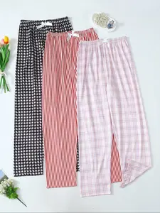 Women's Plaid Print Pajama Pants, Casual Comfy Trousers for Daily Wear, Women's Sleepwear & Loungewear for All Seasons, Pjs, Sleepwear Pajamas