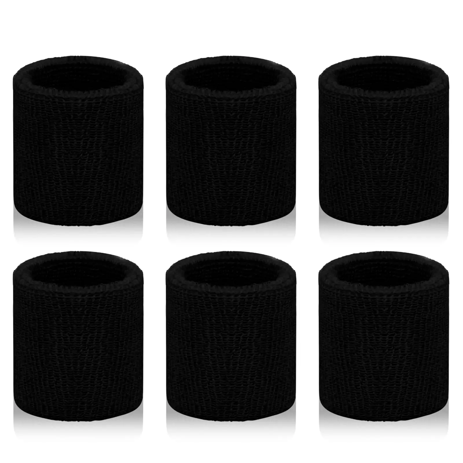 6 Pack Sweatbands Sports Wristband for Men & Women, Breathable Wrist Band Absorbent Sweat Band for Tennis, Basketball, Running, Gym, Working Out