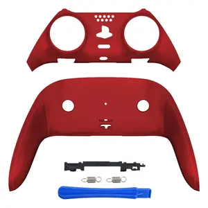 eXtremeRate Top Bottom Decorative Trim Shell Compatible with ps5 Edge Controller DIY Replacement Front Back Clip Shell, Custom Scarlet Red Plates Cover Compatible with ps5 Edge Controller