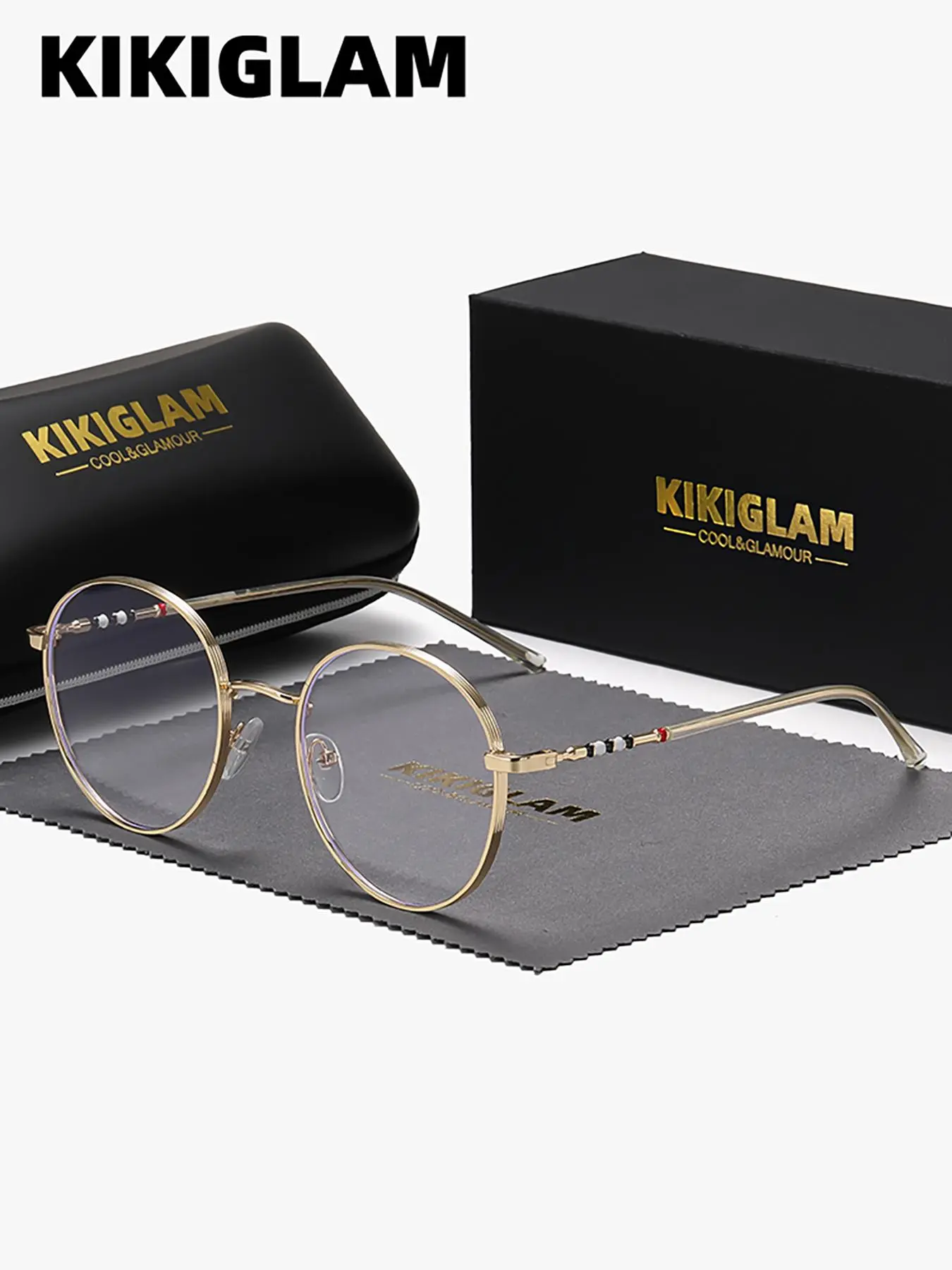 Vintage Round Frame Eyeglasses, Trendy Vintage Eyeglasses, Fashion Eyeglasses for Women & Men, Fashion Eyeglasses for Work, Stylish Glasses, Trendy Casual Glasses, Daily Clothing Decor, Perfect for Student Daily Use, Stylish Eyewear