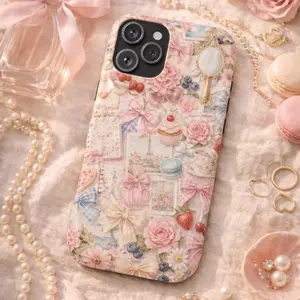 Vintage Tea Party Collage Phone Case | Tough Protective Victorian Floral Accessory– Compatible with iPhone 11–17 & More (Check Available Sizes)