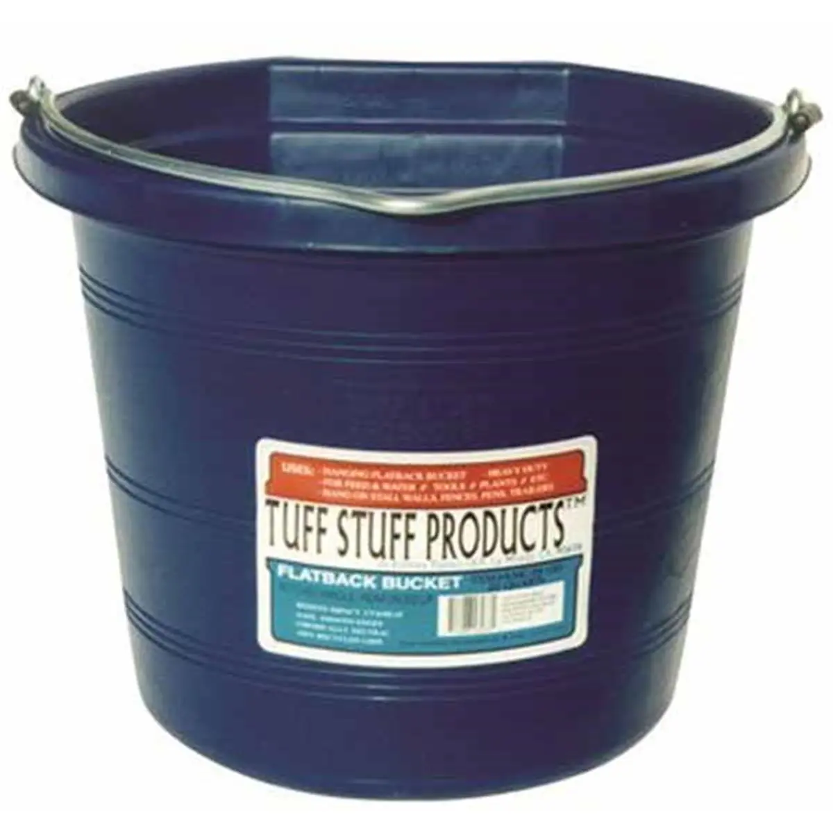 212 MAIN KMC-FB100BL 20 qt. Chemical-Safe Plastic Flat Utility Bucket with Handle, Blue, for Home Supplies