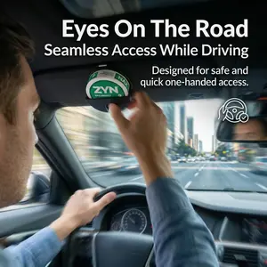 Dip Can Holder for Car Visor - Universal Clip-On Black Organizer, Compact & Durable Holder for Round Cans, Perfect for Trucks, Cars and SUVs,Essential Accessory for Zyn Pouches