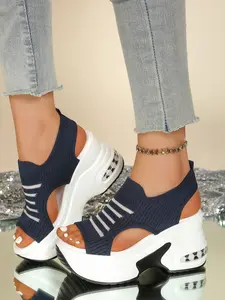 Women's Summer Sports Thick Sole Wedge Breathable Mesh Shoes, Comfortable Versatile Sneakers, Stylish and Lightweight Footwear
