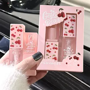 Moisturizing Lip Balm & Lip Oil, 2 Counts/set Hydrating Glossy Lip Glaze Stick, Plumping Lip Oil Lipstick for All Occasions Makeup, Girls and Women