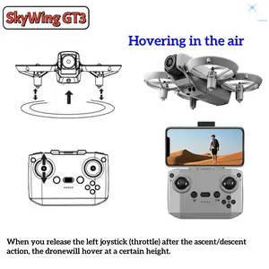 SkyWing GT3 Mini Drone for Kids & Adults Foldable Design 2.4G Stable Connection 10min Flight Time 360° Flips Obstacle Avoidance HD Camera Remote Control Ideal for Novice Players