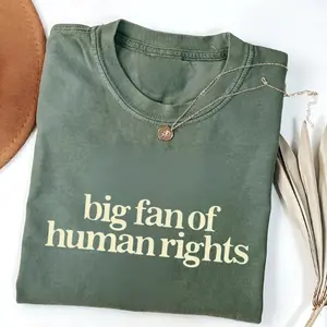 Big Fan of Human Rights Minimalist Unisex Tee, No Human is Illegal, Radicalized by Basic Decency, Make America Kind Again, Practice Empathy