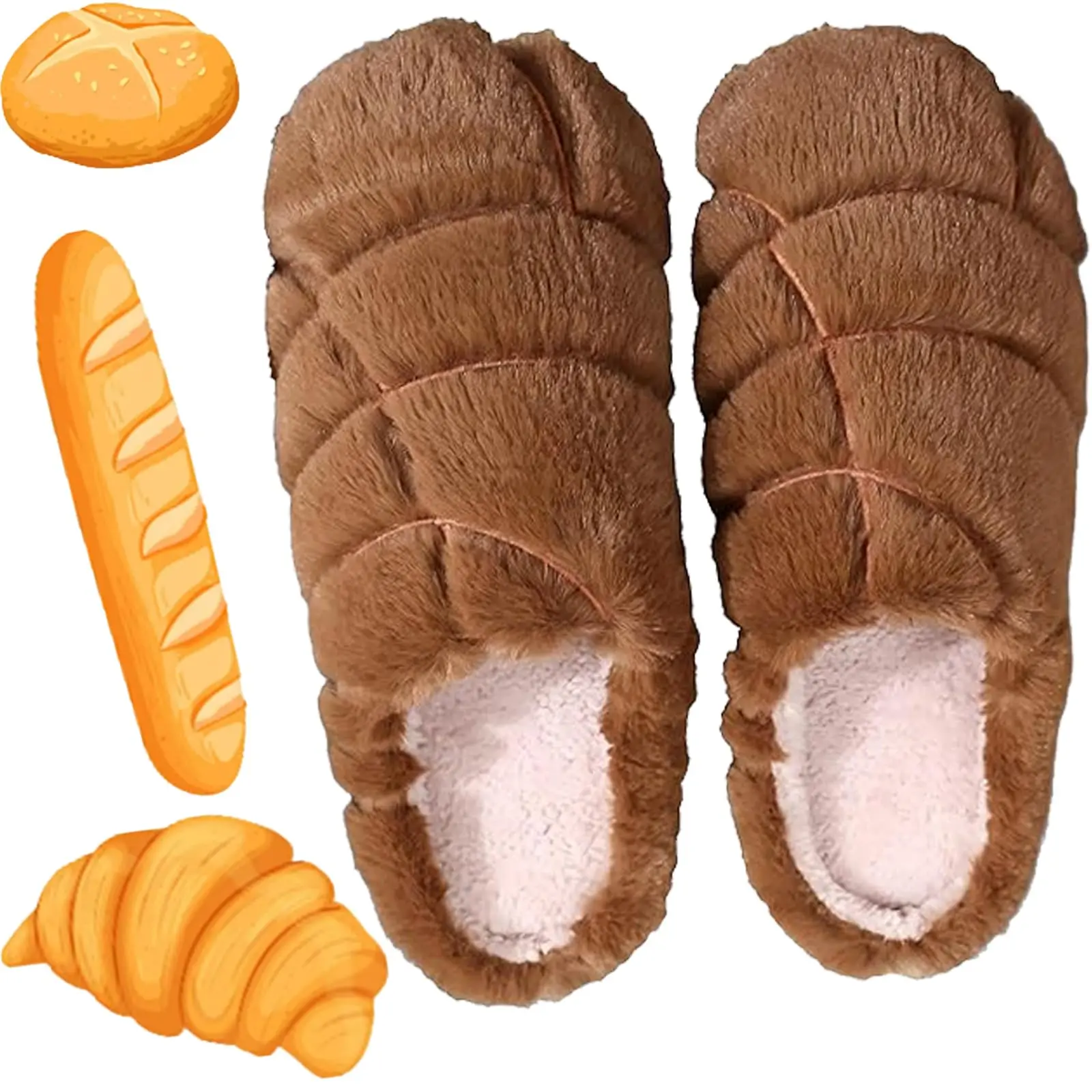 Spring And Wintert Women's Concha Slippers Mens Concha Pantuflas Plush Lining Mexican Pan Dulce Slipper Cozy Indoor Non-Slip