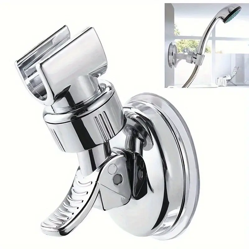 [Clearance Sale]Suction Cup Shower Head Holder for Handheld Shower – No Drill, For Smooth Surfaces Only, Vertical Mount Only, Chrome