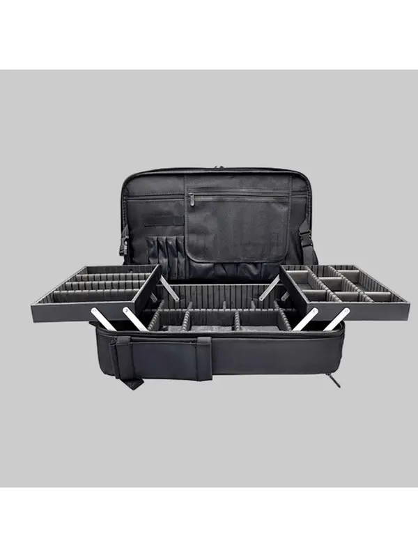 Professional Barber Backpack Black Durable Multi-Compartment with Adjustable Dividers Water-Resistant for Tools & Accessories Travel Use