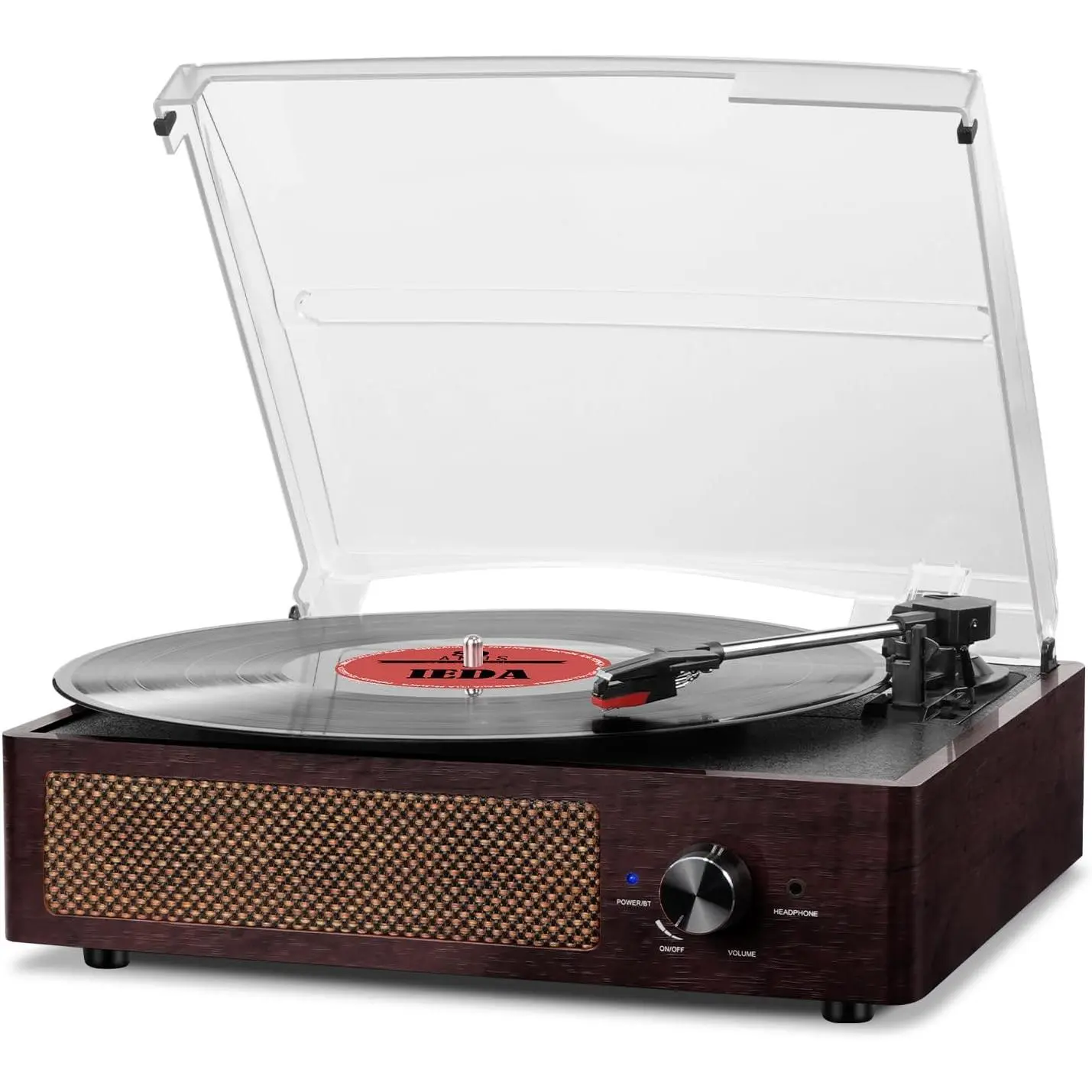 Vinyl Record Player Turntable with Built-in  Receiver & 2 Stereo Speakers, 3 Speed 3 Size Portable Retro Record Player for Entertainment and Home Decoration