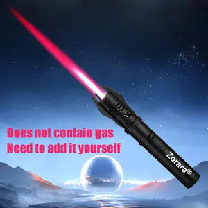 Father's Day Gift Zorara Camping Outdoor Windproof Lighter, Adjustable Straight Jet Flame Lighter, Large Jet Torch Lighter for Kitchen, Cooking, Fireplace, BBQ, Fireworks(Without Butane Gas)