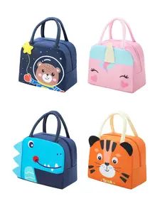 Cartoon Lunch Bag Large Capacity Bento Box, Handheld Lunch Pack for School, Cute Bento Bag, 1 Piece Set, Ideal for Kids, Reusable Lunch Bag
