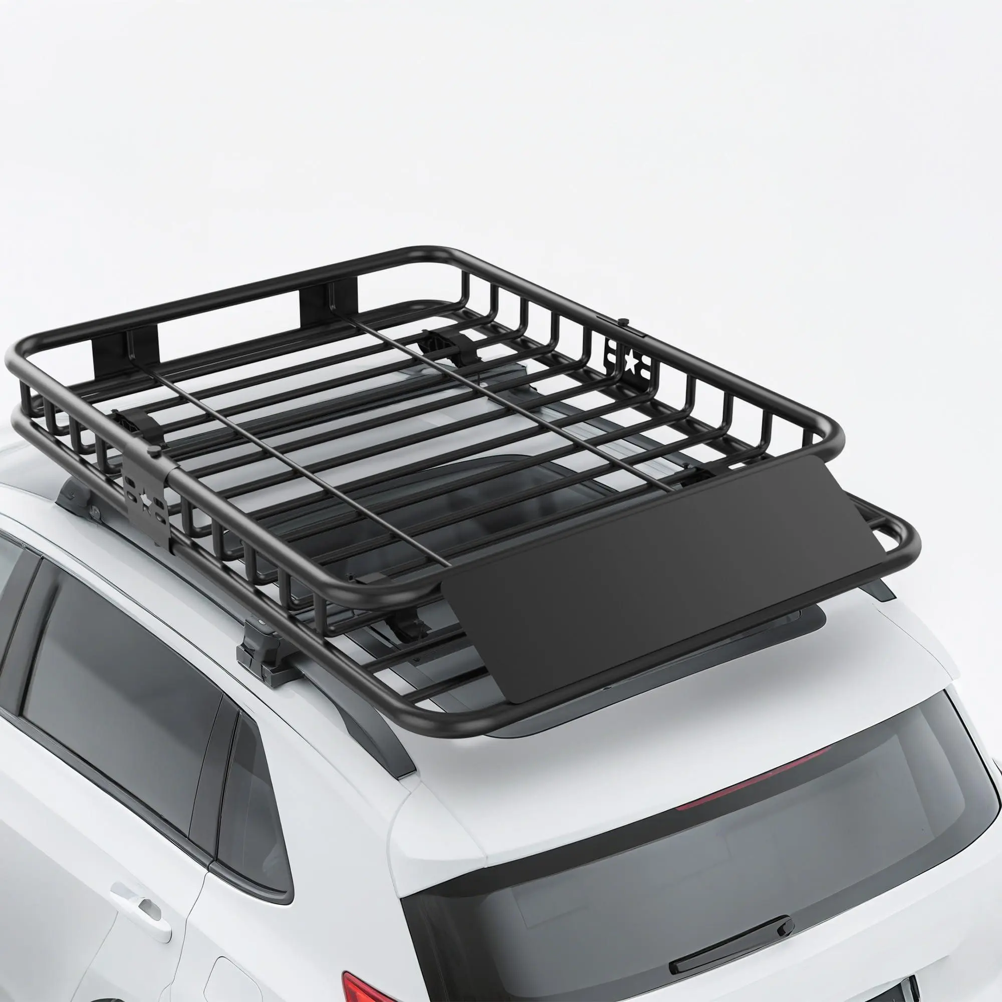Universal Car Roof Rack Cargo Basket for Cars & Trucks, 51x36x5 Inches, 5.5-Inch Rail for Secure Gear Hold, Durable Scratch-Rust Resistant Coating, Steel Frame, Reflective Safety, Ideal for Camping & Road Trips