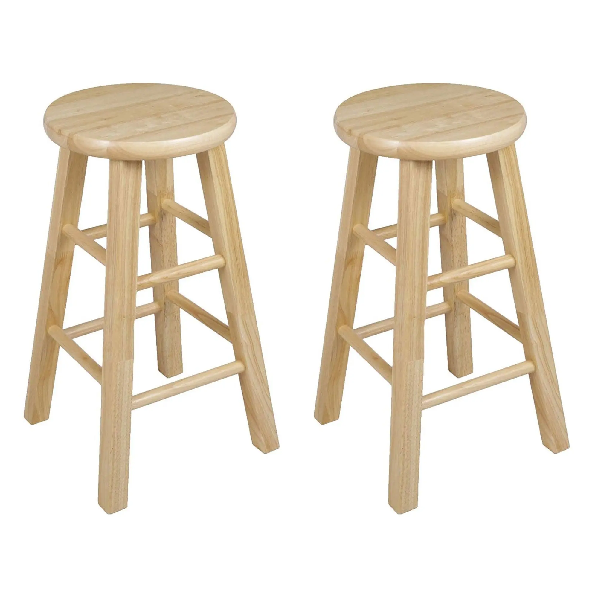 PJ Wood Classic Round-Seat 24" Tall Kitchen Counter Stools, Set of 2 PJ Wood Classic Round-Seat 24" Tall Kitchen Counter Stools, Set of 2