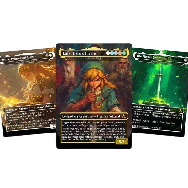 Saviors of Hyrule – Zelda-Themed Commander MTG Collectible Cards Set, 100-Card EDH Proxy Trading Collectible, Trading Card Collectible