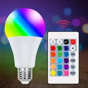 RGB LED Bulb, Led Dimmable, E27/E26 Colorful Smart Bulb, 85-265V Multicolor Recessed Ceiling Chandelier Light, Adjustable Brightness Backlight Atmosphere Lamp, Dimmable Led Lights, Color Changing Light, Rgb Led Effects