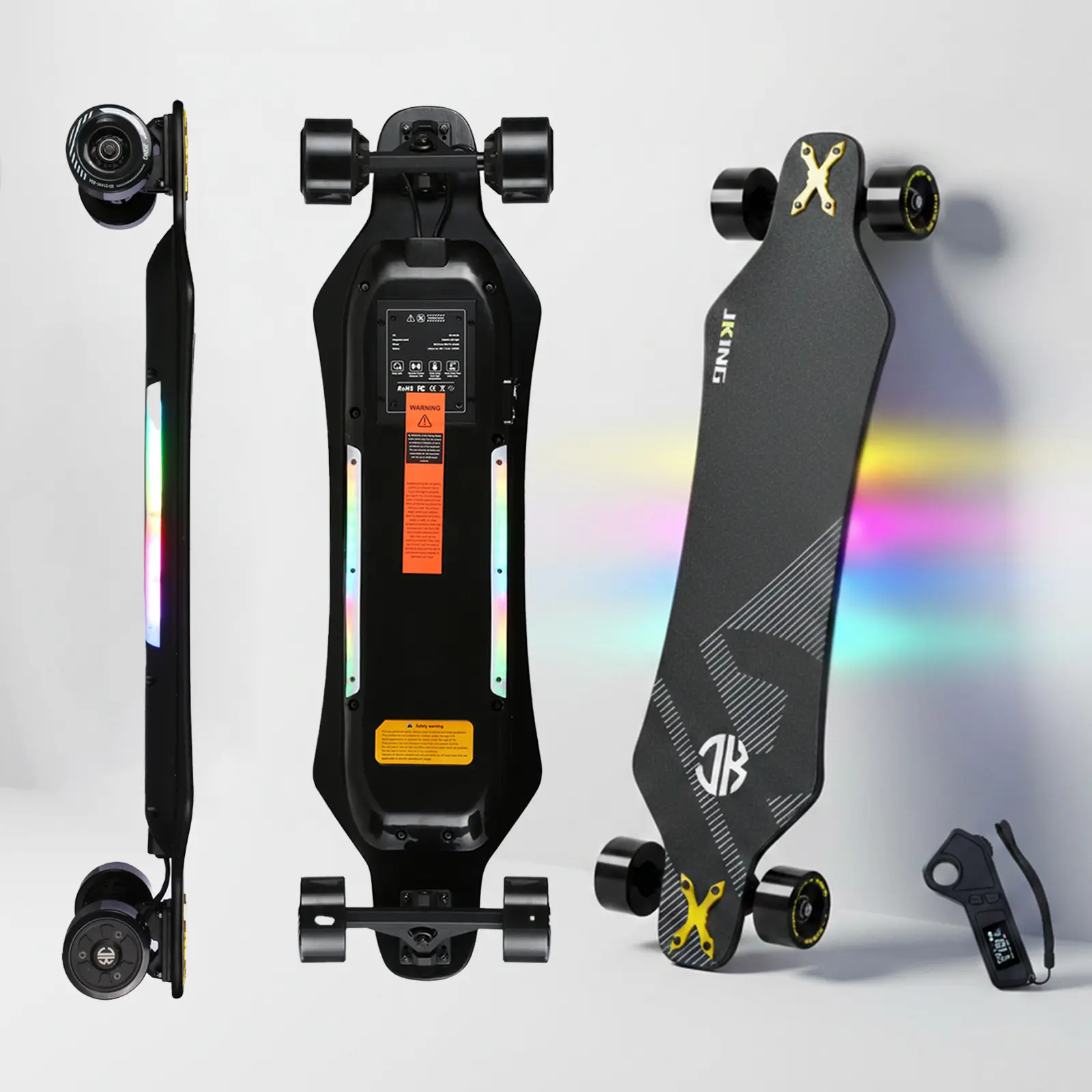 Windersekar Unisex Electric Longboard for Teens, 450W Dual Hub Motor, 26 MPH Top Speed, 21.8 Mi Range, 330 Lbs Max Load, Smart LED Lights, Remote Control, Maple Wood Deck, Commuting Skateboarding, 12-Month Warranty, Boardskate, Modern