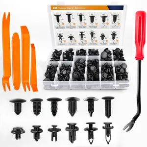 GRC-33 240PCS Bumper Retainer Clips Car Plastic Rivets Fasteners Push Retainer Kit Most Popular Sizes Auto Push Pin Rivets Set -Door Trim Panel Fender Clips for GM Ford Toyota Honda Chrysler Automotive Accessories
