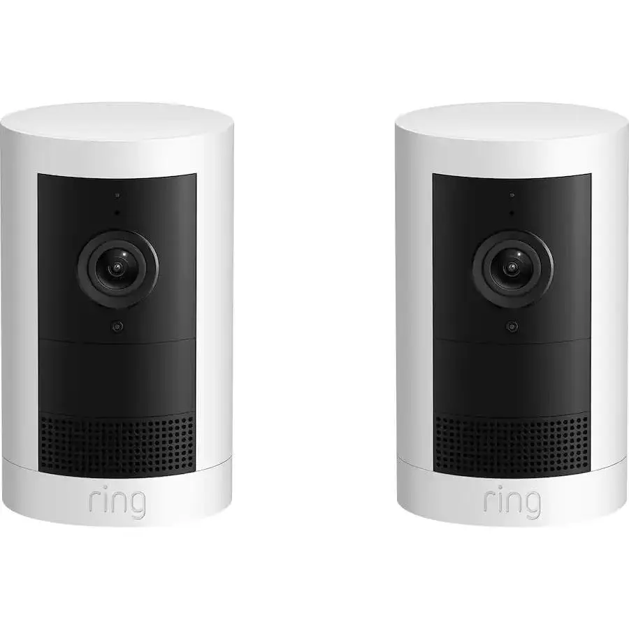 Ring Floodlight Cam Plus Wired Outdoor Security Camera - 1080p Plastic Smart Home Gadget with Audio, Wi-Fi, Motion Sensor, Water Resistant, White
