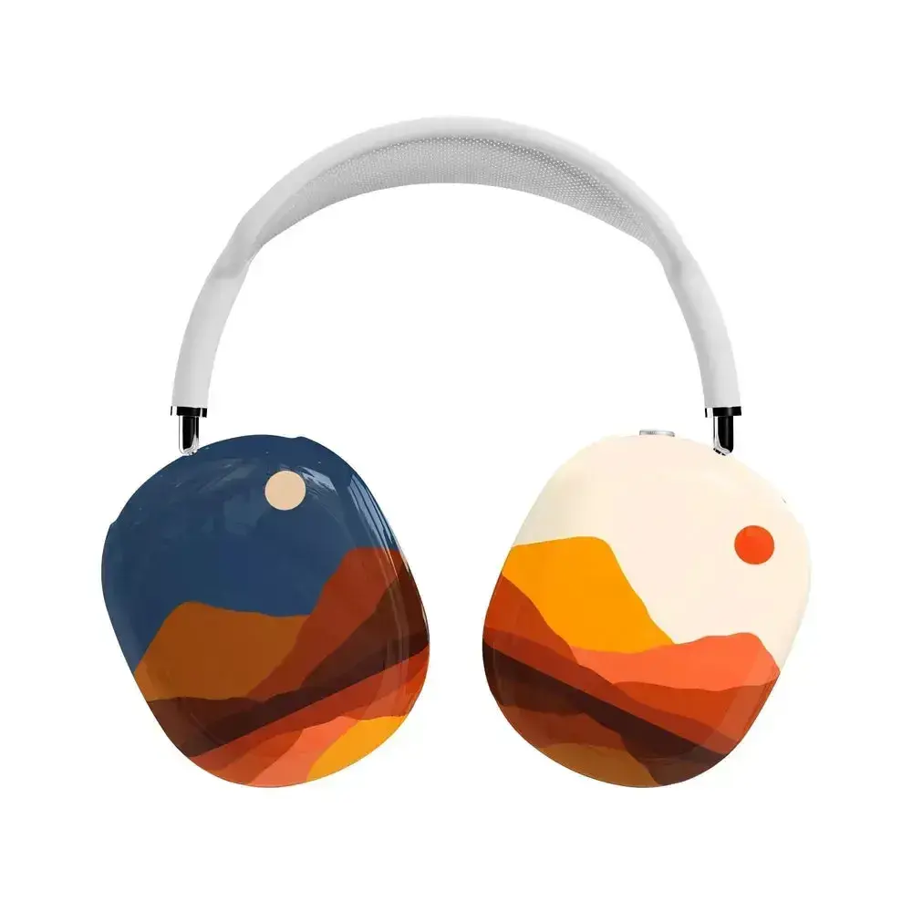 Casely AirPods Max Case | Snap-On Hard Shell Covers | Opposites Attract | Day & Night Colorblock Mountains