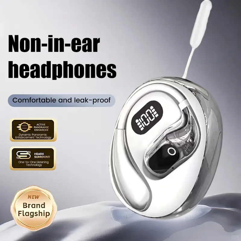 THOTWV Wireless Bluetooth 5.4 Open-Ear Earbuds - Wireless Headphones with 300mAh Battery, Hi-Res Audio, Touch Operation, Stable Fast Connection, Type-C Jack, Long Endurance, Black Headphone for Sports, Calls