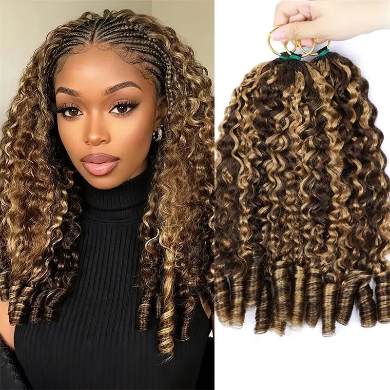 P4/27 Highlight Burmese Curly Hair Pre-Separated Feather Crochet Human Hair for Miracle Knots 50g/Pack #SummerWins #DealsForYouDays