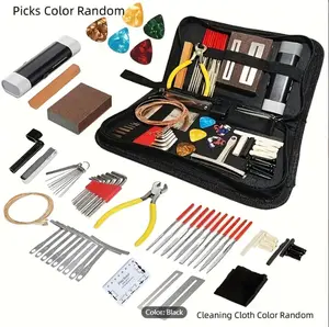 Complete Guitar Repair and Maintenance Tool Kit with Strings, Picks, Bridge Pins, and Gauge - Perfect Gift for Musicians and Guitar Enthusiasts