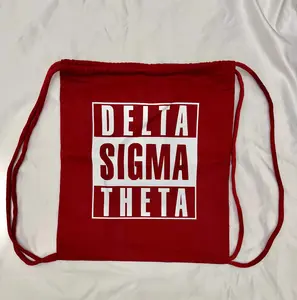 Delta Sigma Theta Drawstring Cotton/Canvas String Bag