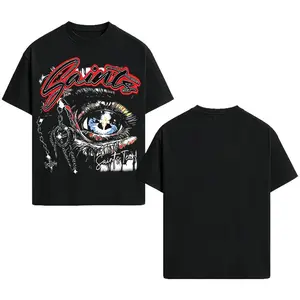 Unisex Graphic Print T-Shirt With Eye Print Design, Fashion Streetwear Hip Hop Style, Casual Loose-Fit Summer For Fall & Summer