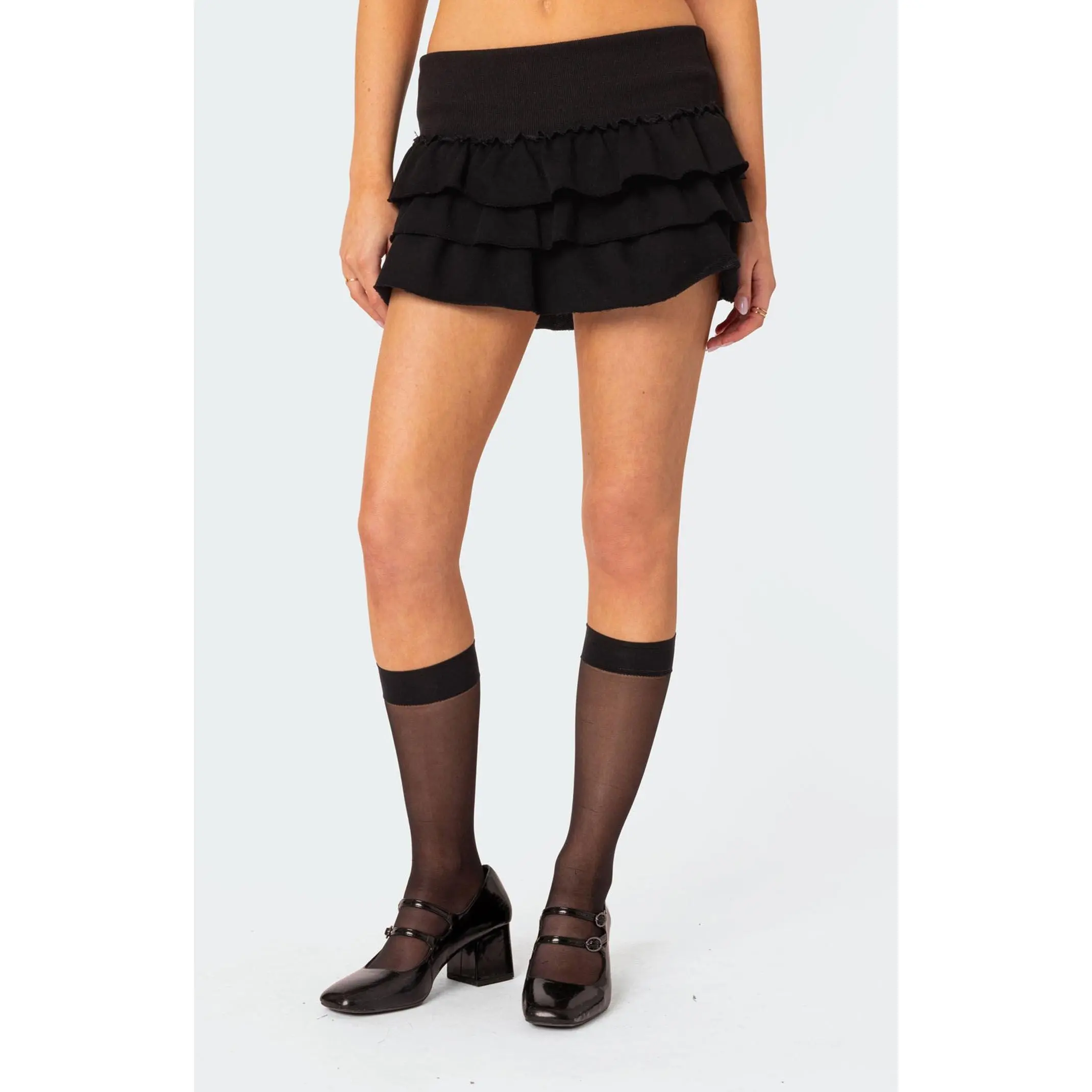 Edikted Women's Martina Ruffle Terry Mini Skirt - Multicolor