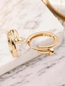 Nail Theme 18k Gold Electroplated Hoop Earrings