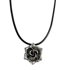 Rose Floral Necklace Flower Themed Pendant Neckchain Colorful Choker Ornament