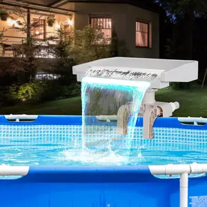 Pool Fountain Waterfall for Above Ground Pools, Relaxing Cascade Soothing Waterfall, Swimming Pool Attachment Accessories, Fits Various Frame Pools