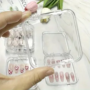Clear Nail Boxes: Transparent Nail Storage, Small Nail Wearing Boxes, Tool & Accessories for Nail Care, Organizer Storage Supplies, Beauty Supplies Organizer