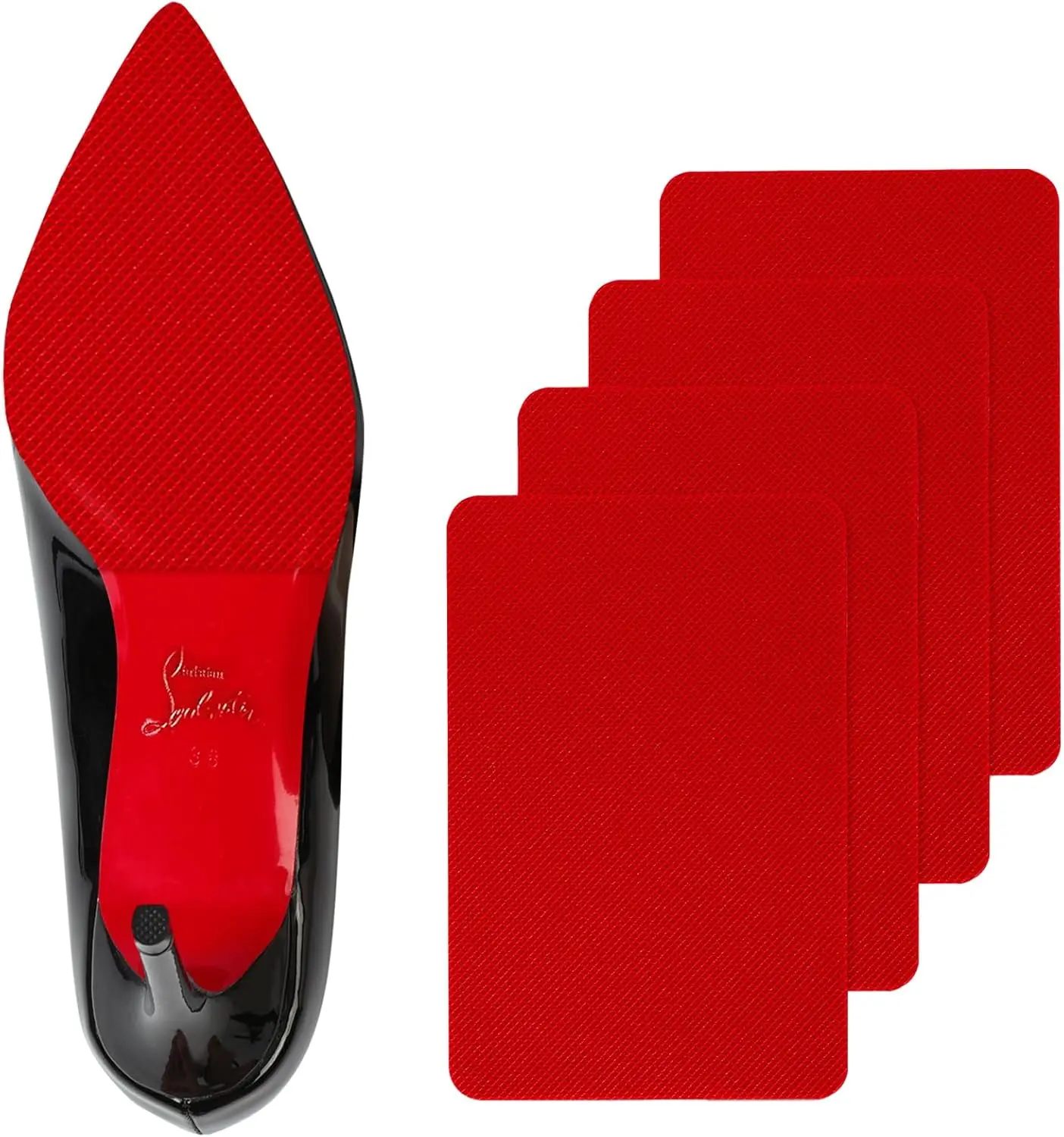 Red Bottoms Sole Protector,Shoe Sole Protector for Christian Louboutin High Heels, Anti Slip Shoe Grips Pads Compatible with Louboutin Shoes -2 Pairs（6.0"×4.0",Red）