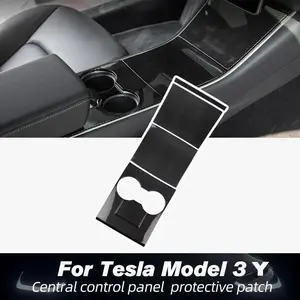 For Tesla Model 3 Y 2017-2020 Central Control Panel Protective Patch ABS Carbon Fiber Decorative Shell Stickers Car Accessories