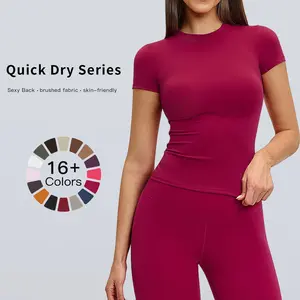 Tenwolf Women’s Short-Sleeve Quick-Dry Yoga Top/Tank Cover-Up for Fitness, Running, and Outdoor Sports