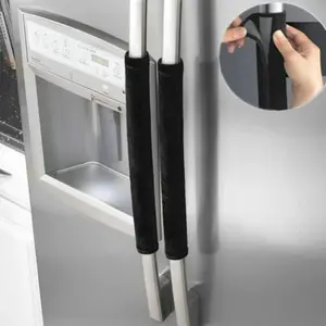 Upgrade Your Kitchen with These Stylish Refrigerator Handle Covers - Perfect for Double-Door Fridges, Dustproof Design, Dustproof Cover, Durable Cover, Household Dust Cover!