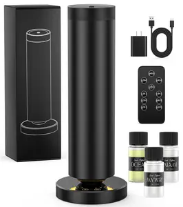 Waterless Diffuser with 90ML Essential Oils Aromatherapy for 1000 Sq Ft Home Hotel Adjustable Mist Tier Scent Starter Kit with Night Light Black Herbal Diffuser Scented Perfume humidifier diffuser